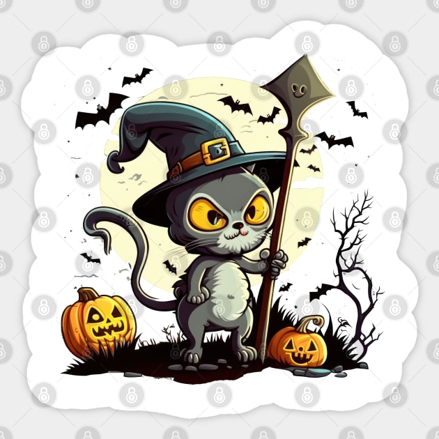 Watch out! This Halloween, this cat's got some tricks up its sleeve Sticker by Pixel Poetry